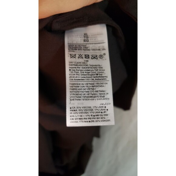 Banana Republic Italian Satin Wide-Leg Jumpsuit Size XL Viscose Wool Dark Brown - Picture 7 of 12